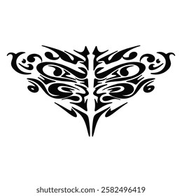 A symmetrical tribal tattoo design, perfect for adding a touch of edgy style to your projects