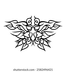 A symmetrical tribal tattoo design, perfect for adding a touch of edgy style to your projects