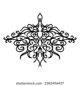 A symmetrical tribal tattoo design, perfect for adding a touch of edgy style to your projects