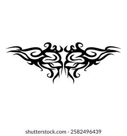 A symmetrical tribal tattoo design, perfect for adding a touch of edgy style to your projects