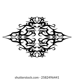 A symmetrical tribal tattoo design, perfect for adding a touch of edgy style to your projects