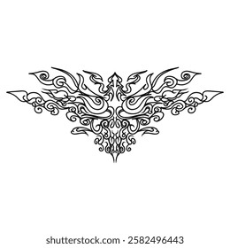 A symmetrical tribal tattoo design, perfect for adding a touch of edgy style to your projects