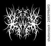Symmetrical tribal thorn vector with gothic metal style, perfect for tattoos, logos, and dark graphic art