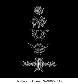 Conception d'Image vectorielle tribale symétrique avec des lignes nettes sur fond noir, idéale pour les tatouages et les logos	