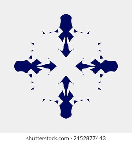ilustración simétrica única vector bueno para la decoración o adorno de cerámica y tela