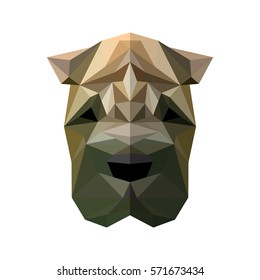 Symmetrical vector illustration of Chinese Shar-Pei. Made in low poly triangular style.