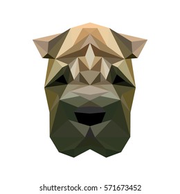 Symmetrical vector illustration of Chinese Shar-Pei. Made in low poly triangular style.