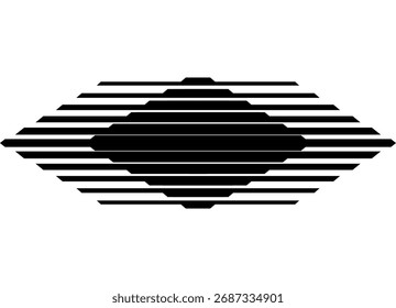 Symmetrical Vector Pattern of Black Parallel Lines on White Background. Striped Vector Background. Geometric Design Element for Decor, Advertising, Packaging. Labels