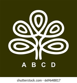 symmetrical white sheet with the letters on a green background
