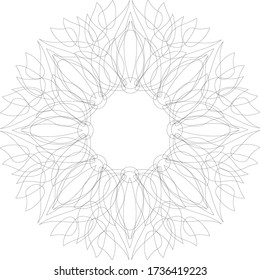 Symmetrical wreath of plant elements in the linart style