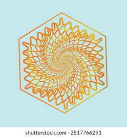 a symmetrical yellow circle motif, showcasing a patterned design with a focus on shape and art concept illustration.