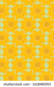 Symmetrical yellow flowers. Seamless pattern. EPS 10. Vector.