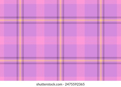 Symmetry background vector texture, dye textile fabric plaid. Tone check tartan pattern seamless in purple and pink colors.