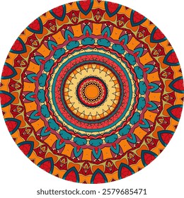 The Symmetry and Colors of a Mesmerizing Mandala Design