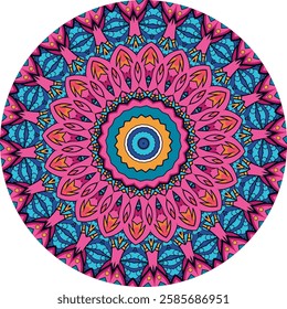 The Symmetry and Colors of a Mesmerizing Mandala Design