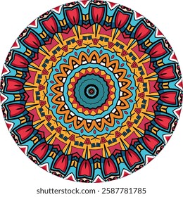 The Symmetry and Colors of a Mesmerizing Mandala Design