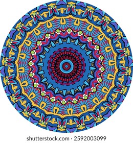 The Symmetry and Colors of a Mesmerizing Mandala Design