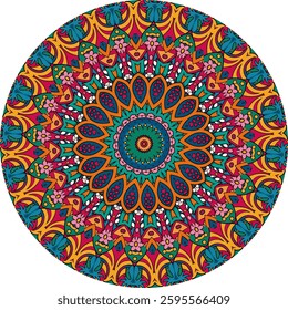 The Symmetry and Colors of a Mesmerizing Mandala Design