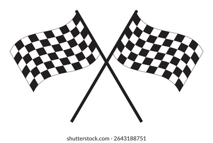  Symmetry crossed checkered caro racing flags sports finish line flag car racing flag simple vector isolated from background