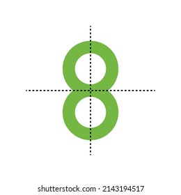 Symmetry Lines in eight number