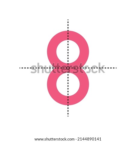 Symmetry Lines in eight number
