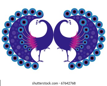 Symmetry Peacock Motif, raster also available