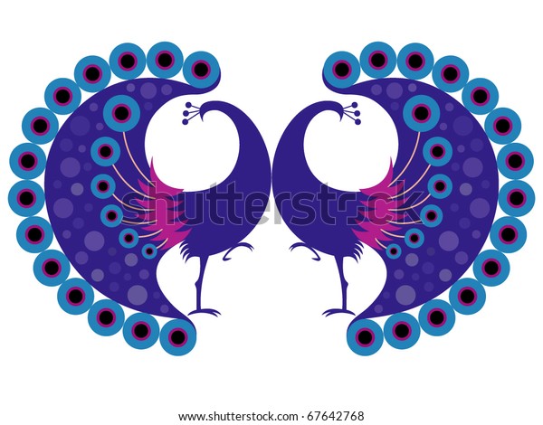 Symmetry Peacock Motif Raster Available Stock Vector Royalty Free 67642768 Shutterstock 1346