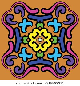 Symmetry style abstract color mix