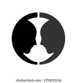 symmetry two faces logo creative concept