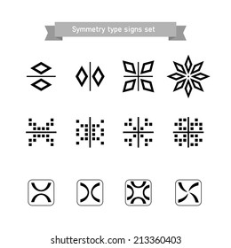 Symmetry type signs set