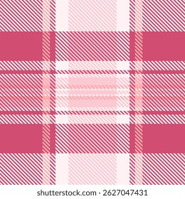Vetor de simetria de textura sem costura, verificação de padrão têxtil bandana. Tecido de fundo oriental xadrez tartan em vermelho e lavanda cor ruiva paleta.