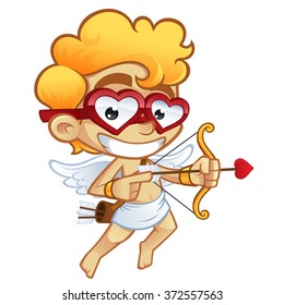 Sympathetic cupid with a bow and arrows