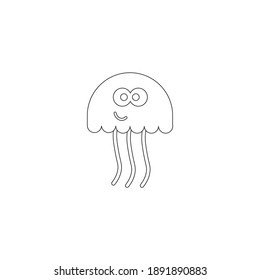 sympathetic jellyfish icon on white background