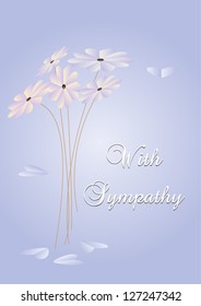 With Sympathy Card With Pastel Flowers.Vector Eps10,illustration.