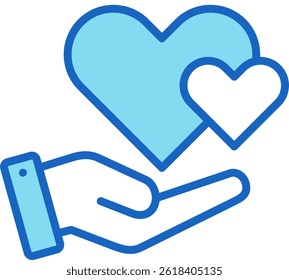 Sympathy Icon Blue Vector Illustration