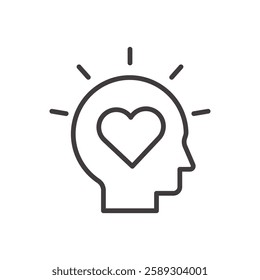 sympathy icon isolated stroke in black color