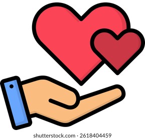 Sympathy Icon Lineal Color Vector Illustration