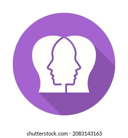 Sympathy icon. Simple illustration with long shadow isolated for graphic and web design.