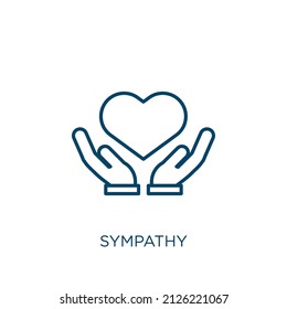 sympathy icon. Thin linear sympathy outline icon isolated on white background. Line vector sympathy sign, symbol for web and mobile