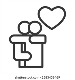 Sympathy Outline Icon Vector Illustration