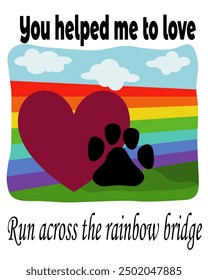 Sympathy Pet Loss Card, Kind Condolence Phrase Vector illustration