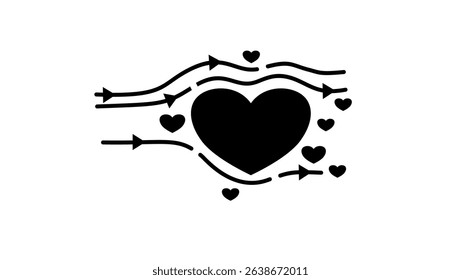 sympathy symbol, black isolated silhouette