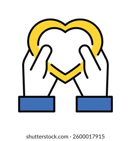Sympathy vector filled outline icon. EPS 10 file
