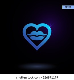 Sympathy vector icon. Graphic symbol for web design, logo. Isolated sign on a black background.