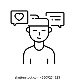 Sympathy vector outline icon. EPS 10 file