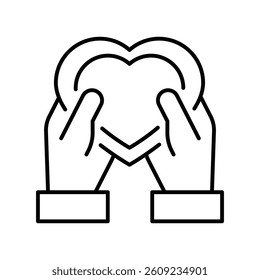 Sympathy vector outline icon. EPS 10 file