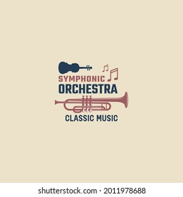 symphonic music emblem simple vector