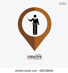 Symphony conductor man icon.vector illustration.