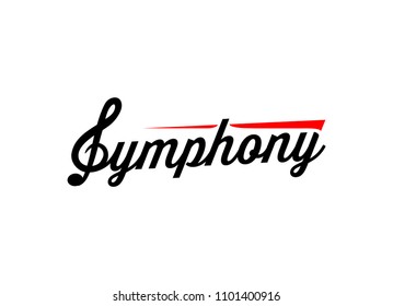 Symphony Logo, Emblem for Music company, studio, store, school, orchestra. Vector illustration in EPS10.