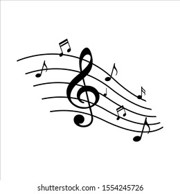 the symphony of music note vector design. instrumental beautiful song symbol illustrations